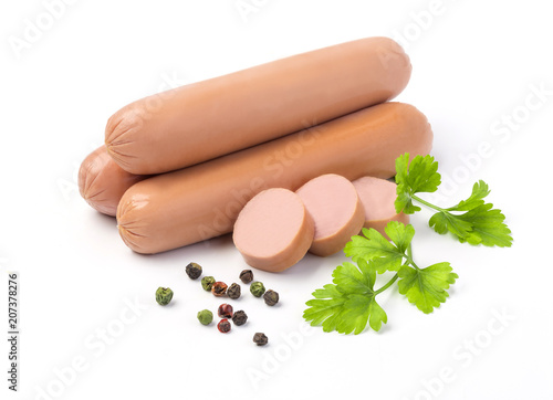 Bilde på lerret sausages isolated on white