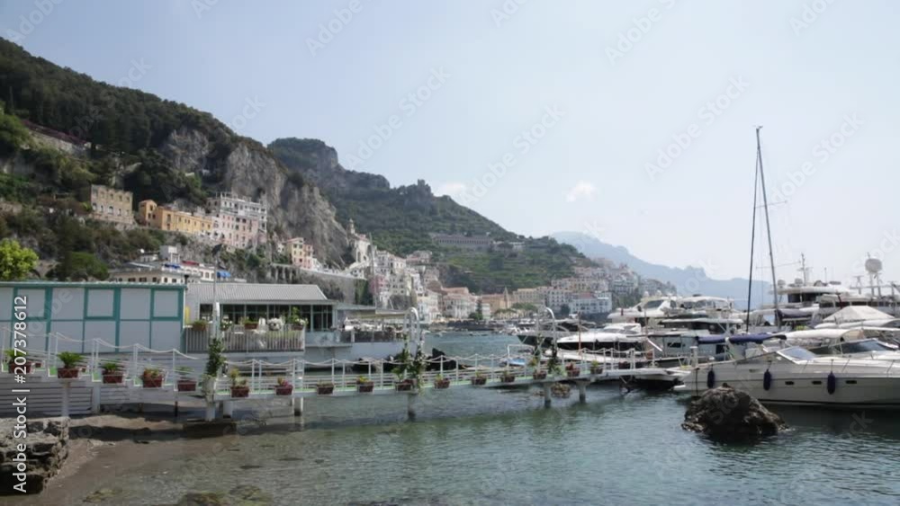 Amalfi harbour, Italy, Europe - general view Amalfi harbour, Italy, Europe - general view