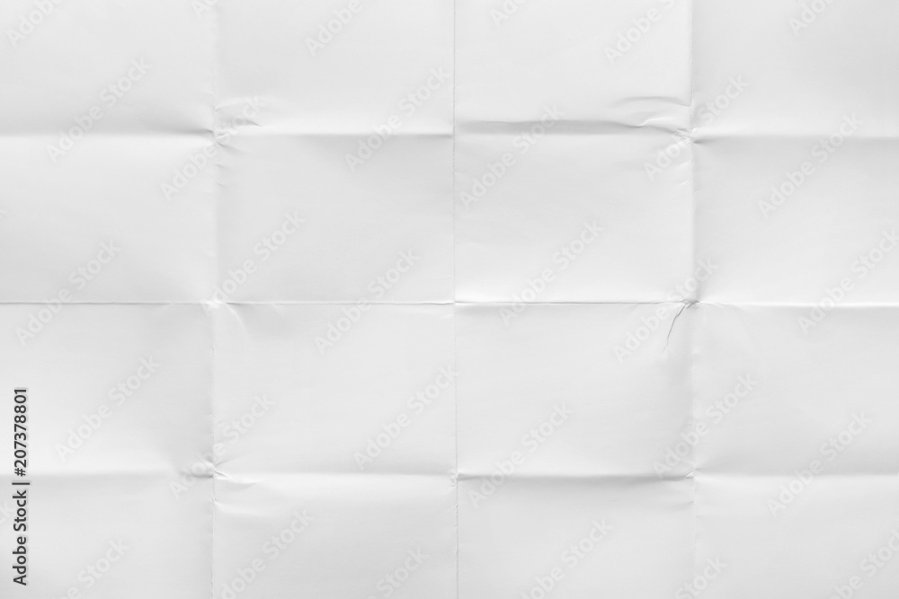 Empty sheet folded in sixteen, white glossy paper Empty sheet folded in sixteen, white glossy paper