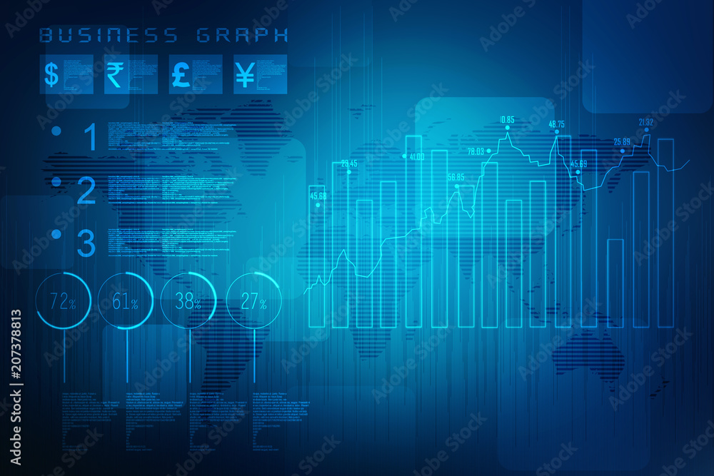 2D Digital Abstract Business Networking background