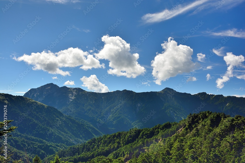 Mountains and clouds,Hehuan Mountain,Taiwan.