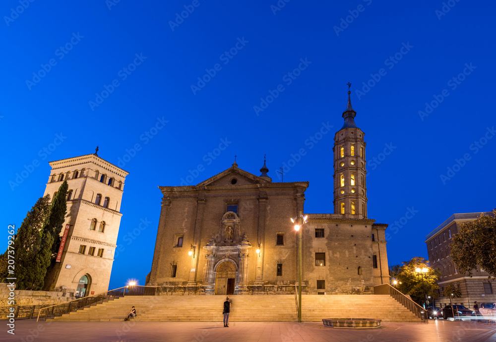 ZARAGOZA, SPAIN - SEPTEMBER 27, 2017: Church of Iglesia de San Juan de los Panetes. Copy space for text.