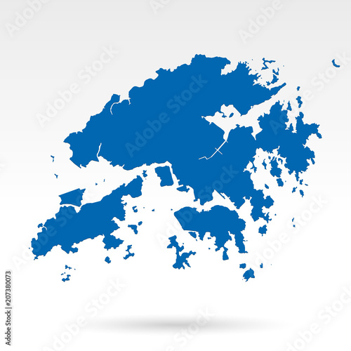 Hongkong map blue grey background