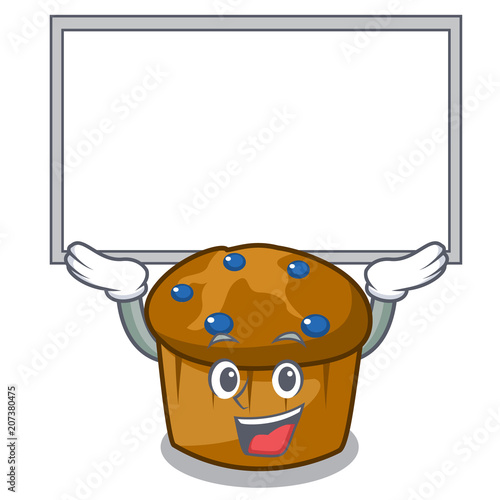 Up board mufin blueberry character cartoon