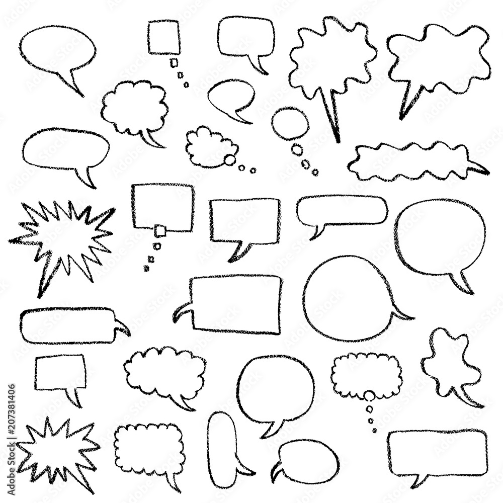 Obraz premium クレヨンで描いた吹き出し