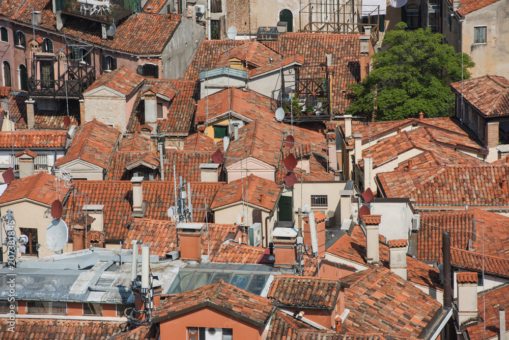 Venice panorama with the historical buildings and roofs Venice panorama with the historical buildings and roofs