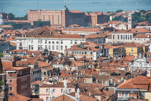 Venice panorama with the historical buildings and roofs