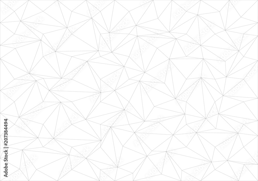 Abstract black line thin polygon pattern on white background texture vector illustration.