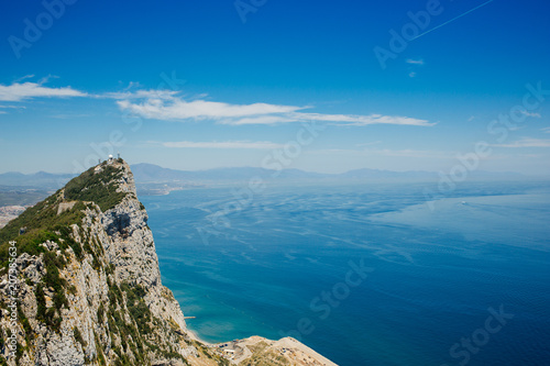 Aerial view of Gibraltar Rock and Alboran Sea, Gibraltar, British Overseas Territory. photo