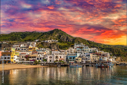 higgledy-piggledy piled houses in Island in Naples photo