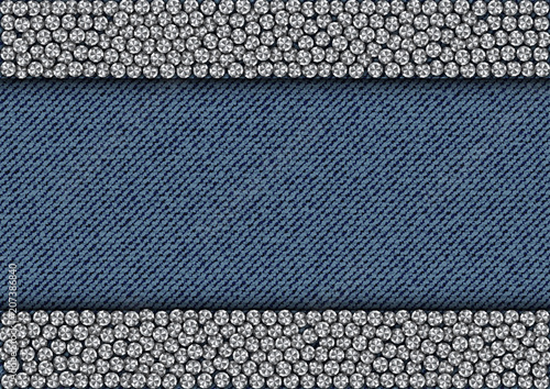 Spangle stripes on denim