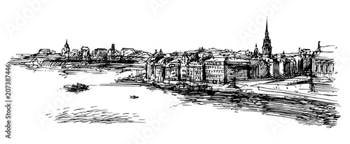 Stockholm. Hand drawn illustration.