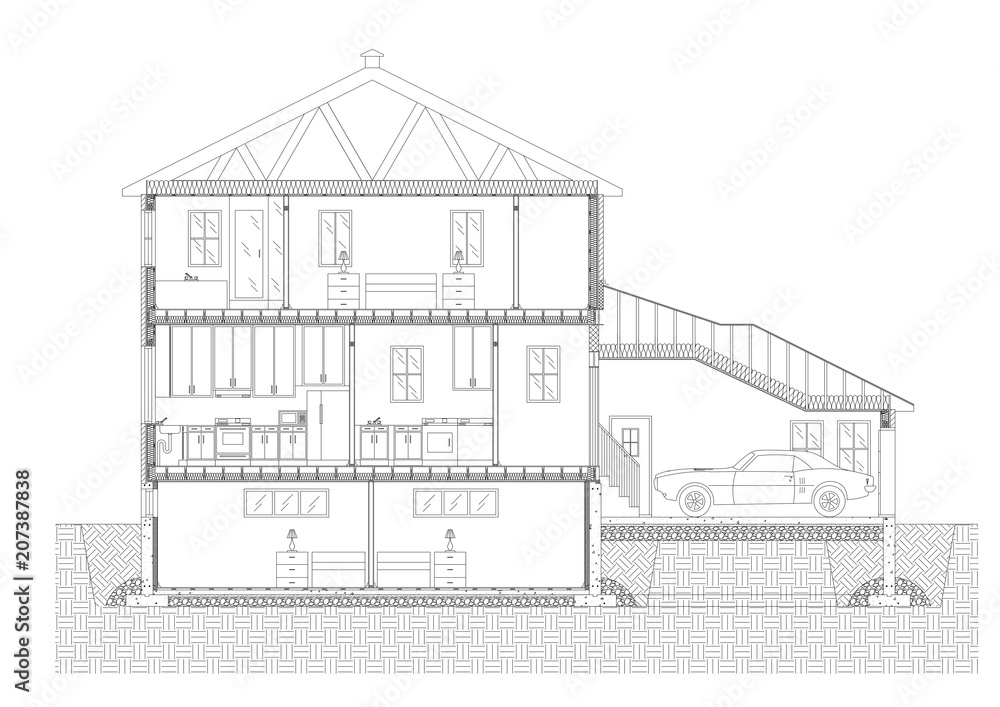 House Plan Architect blueprint - isolated