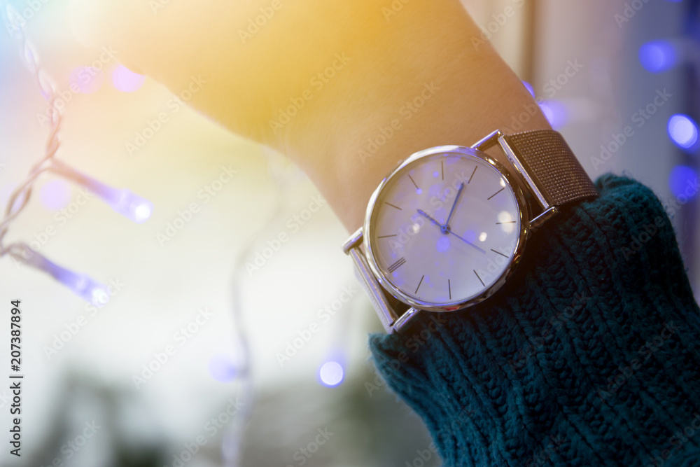 Beautiful girl hand sales watch