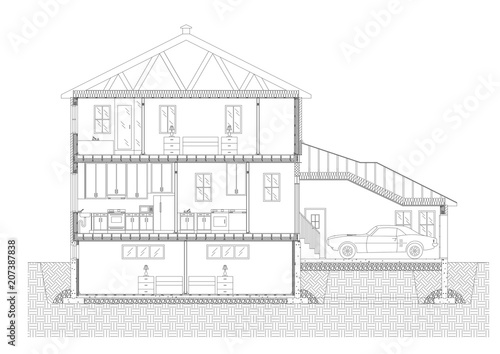 House Plan Architect blueprint - isolated