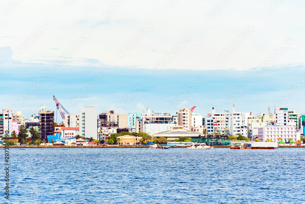 MALE, MALDIVES - NOVEMBER, 27, 2016: View of the city of Male - 