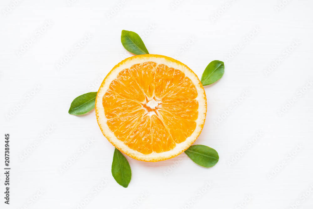Slice of fresh orange citrus fruit isolated. Slice of fresh orange citrus fruit isolated.