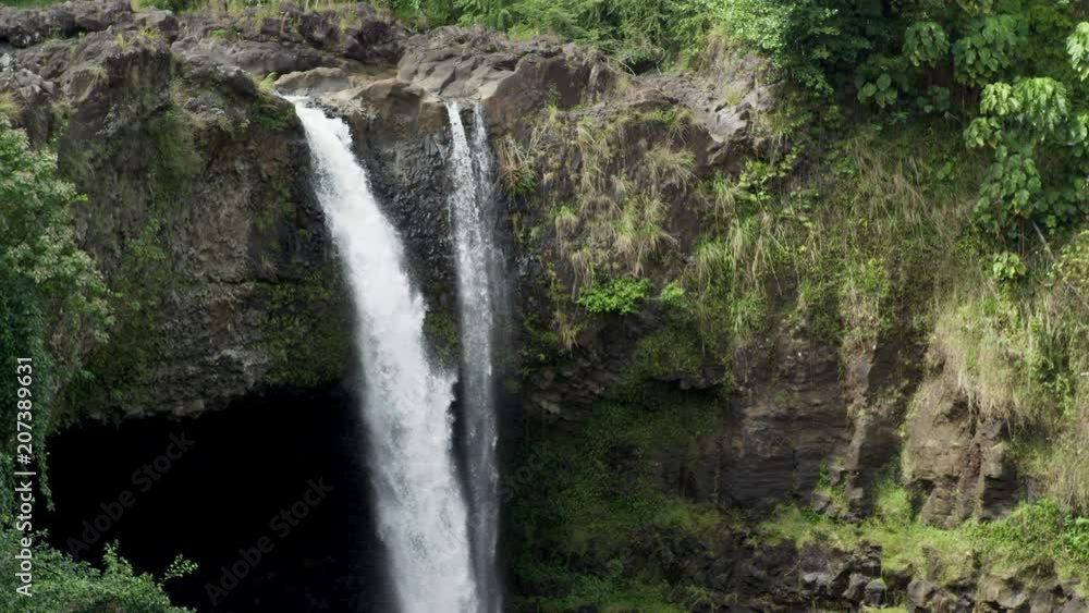 Rainbow Falls Waterfall Tilt Down Shot Rainbow Falls Waterfall Tilt Down Shot
