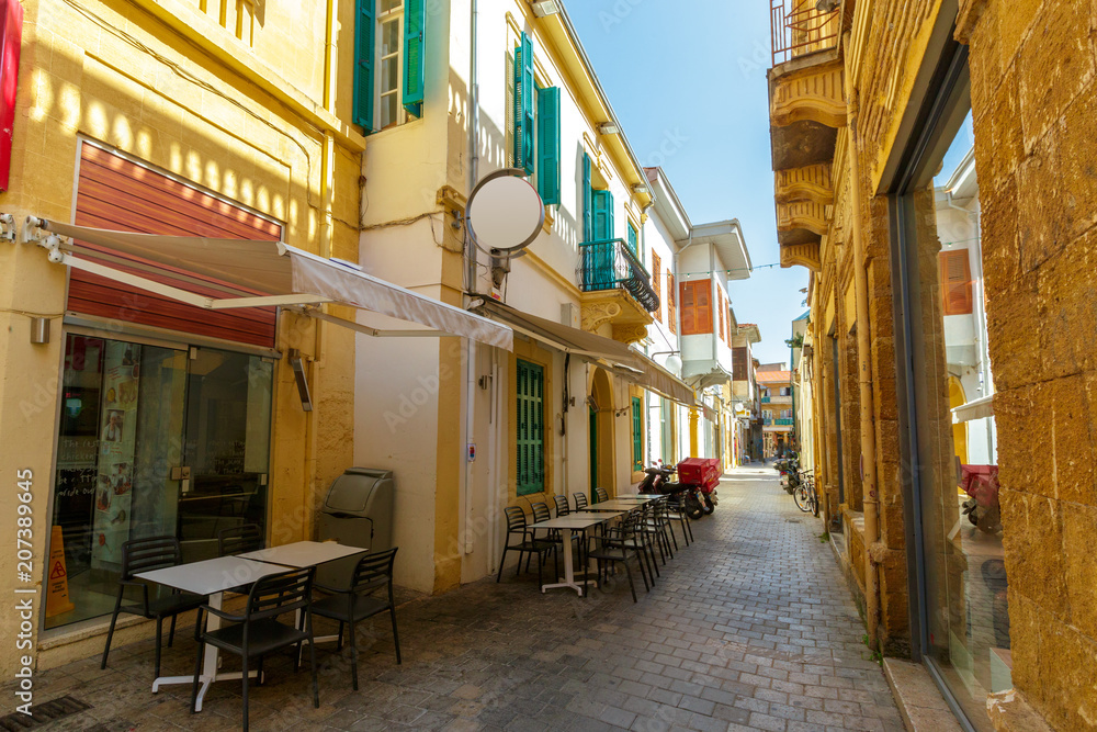 street scene in an old town in Europe
