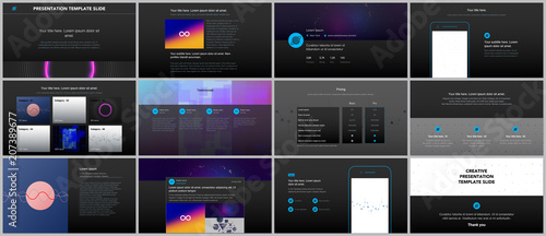 Minimal presentations, portfolio templates with abstract colorful infographics, minimalistic design futuristic vector backgrounds. Presentation slides for flyer, leaflet, brochure cover, report.