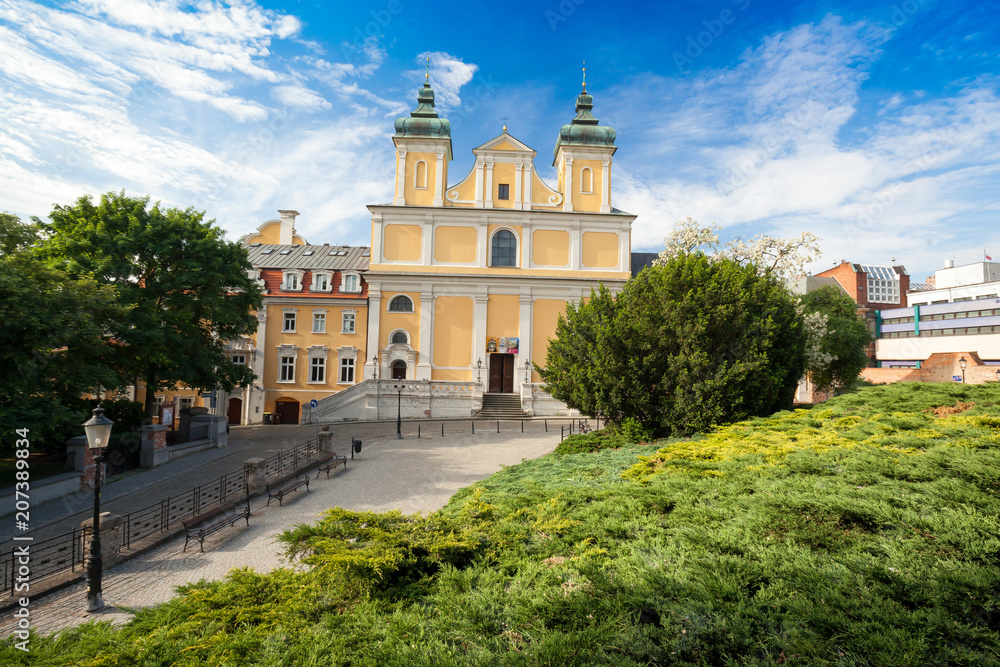  Worth seeing square with church and cathedral in historical center of Poznan city