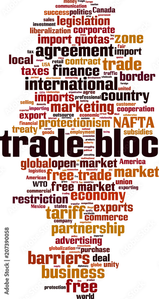 Obraz premium Trade bloc word cloud