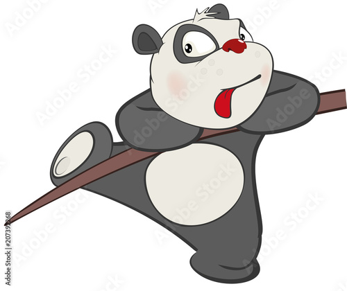 Fototapeta Naklejka Na Ścianę i Meble -   Illustration of a Cute Panda. Cartoon Character 
