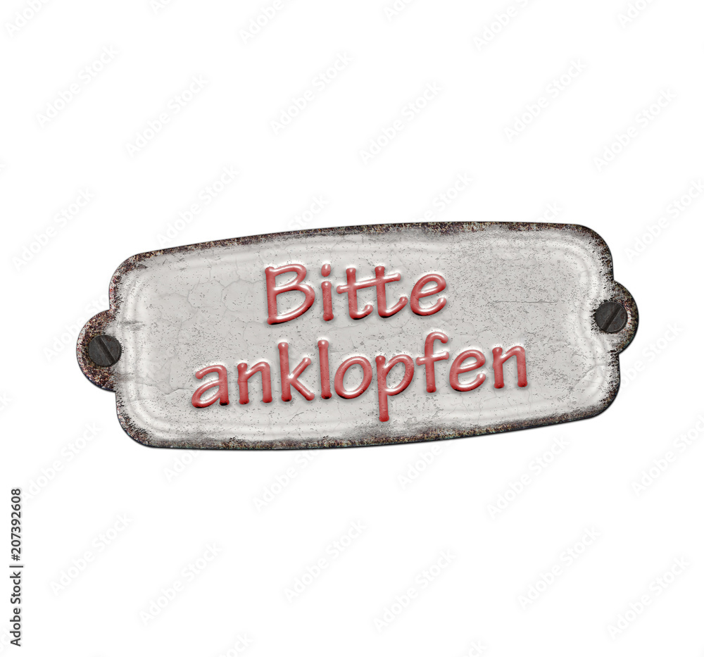 Bitte anklopfen StockIllustration Adobe Stock