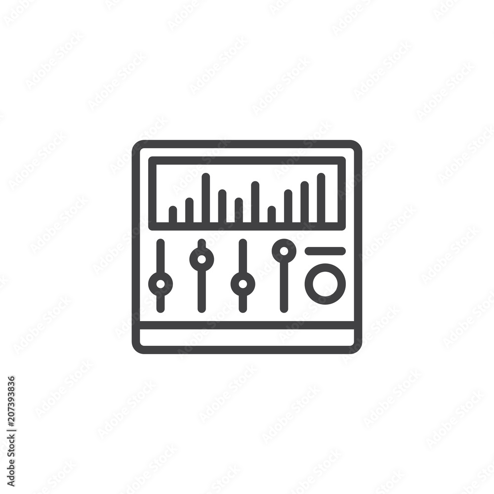 Sound mixer outline icon. linear style sign for mobile concept and web  design. mixing console with music equalizer simple line vector icon. Symbol,  logo illustration. Pixel perfect vector graphics Stock-Vektorgrafik | Adobe