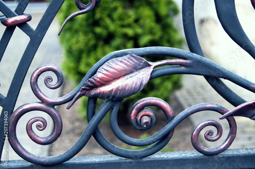 Beautiful decorative forged fence decoration