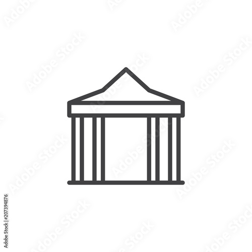 Event tent outline icon. linear style sign for mobile concept and web design. Folding tent simple line vector icon. Symbol, logo illustration. Pixel perfect vector graphics