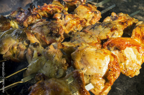 Wallpaper Mural Hot, large chicken pieces on the grill Torontodigital.ca