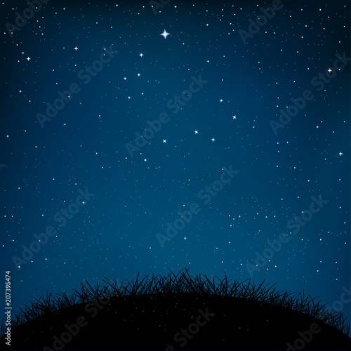 night starry sky grass and ground