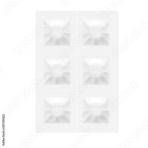 Realistic Paper Drugs Pack. Tablets In Blister