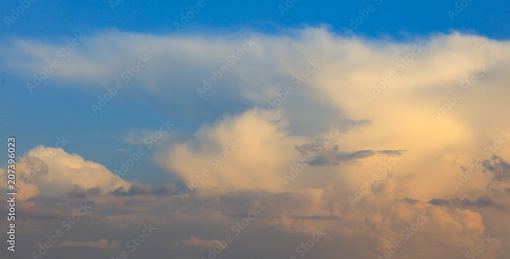 Beautiful clouds in the sky at sunset