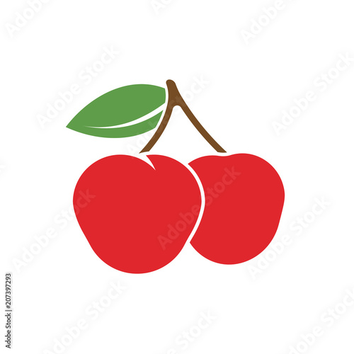 cherry icon isolated on a twhite background. Vector illustration.
