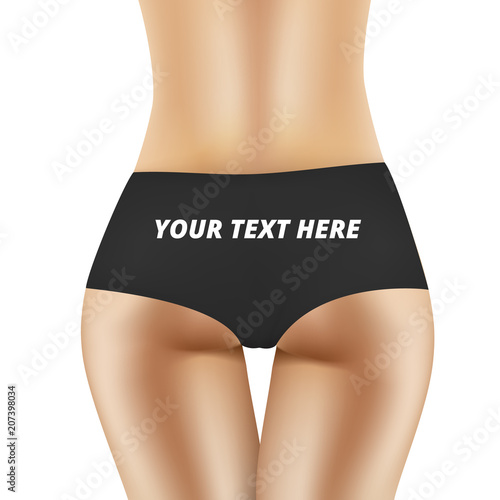 Sexy Female Ass In Black Panties With Space For Text