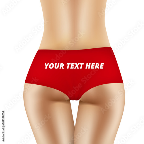 Sexy Female Ass In Red Panties With Space For Text