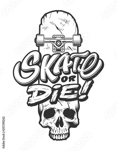 Vintage skateboarding emblem template