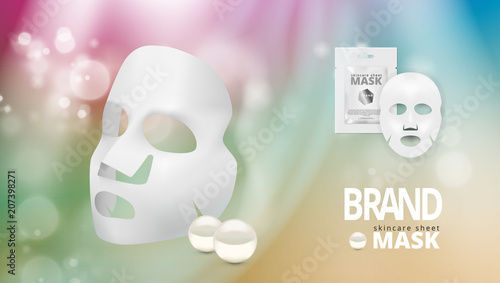 3D Realistic Skincare Facial Mask Package Template