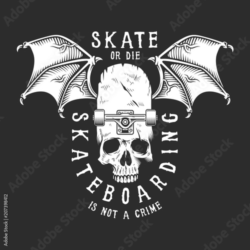 Vintage white skateboarding logo