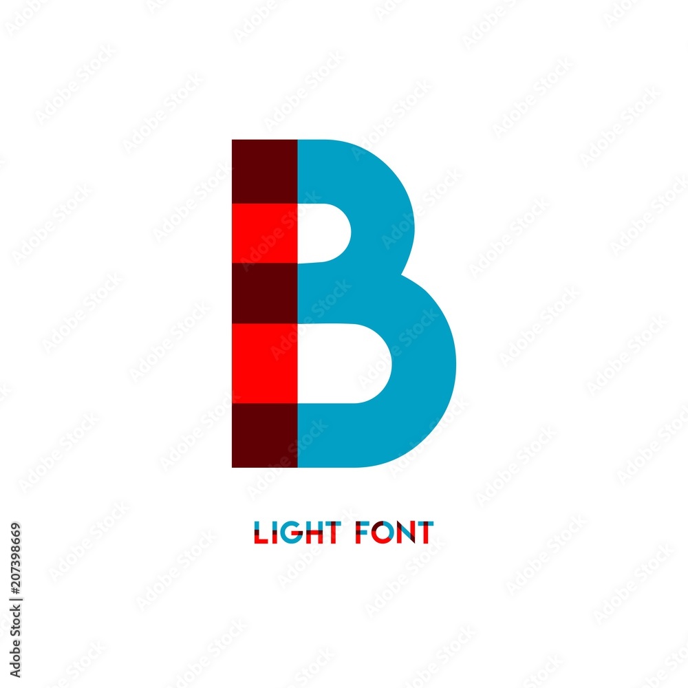 Obraz premium B Light Font Vector Template Design Illustration