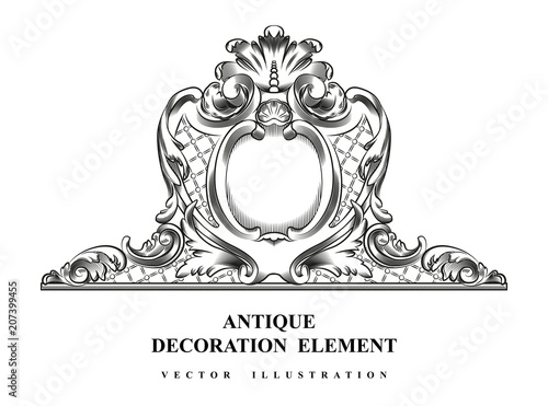 Vintage architectural Decoration elements for design. Vector illustration