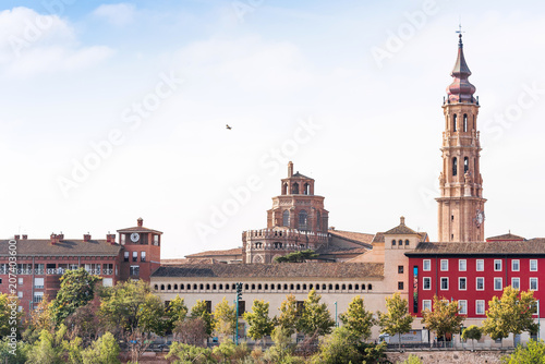 SARAGOSSA  SPAIN - SEPTEMBER 27  2017  The Cathedral of the Savior or Catedral del Salvador. Copy space for text.