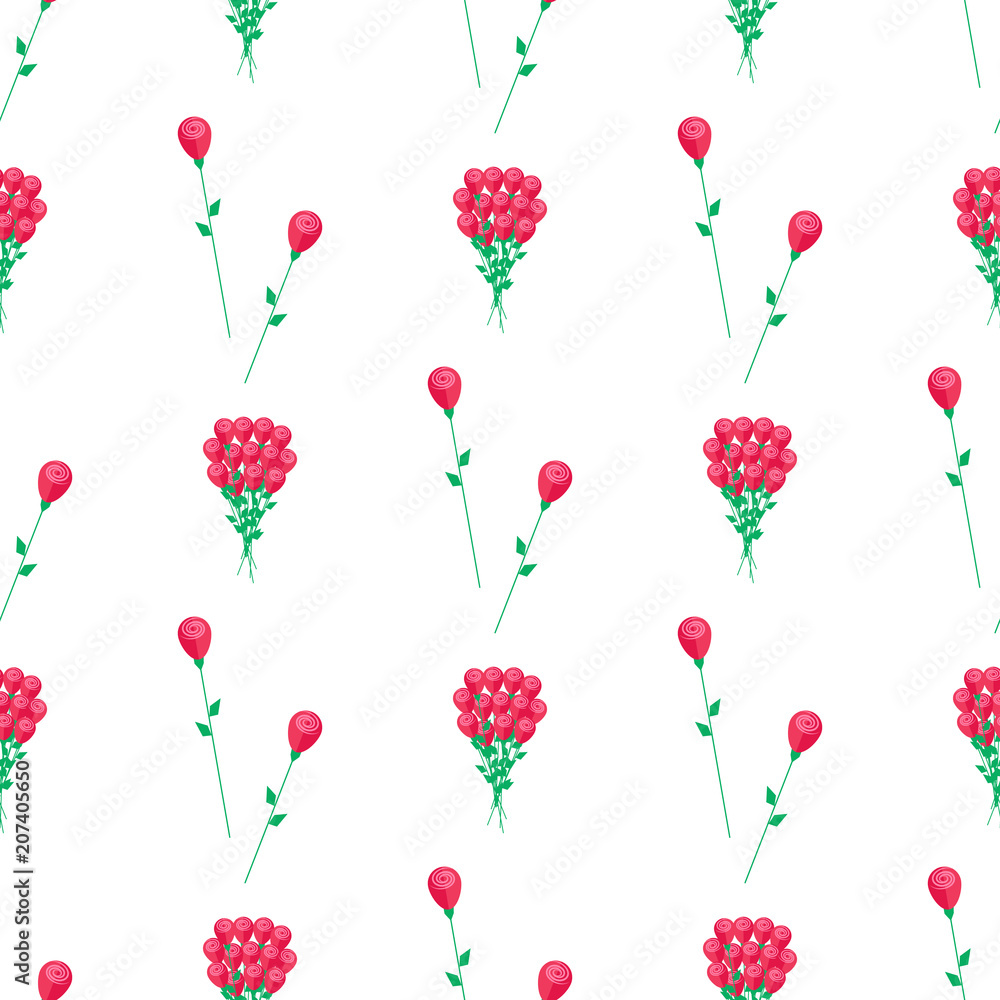 Wrapping Paper Design with Red Flowers Vector