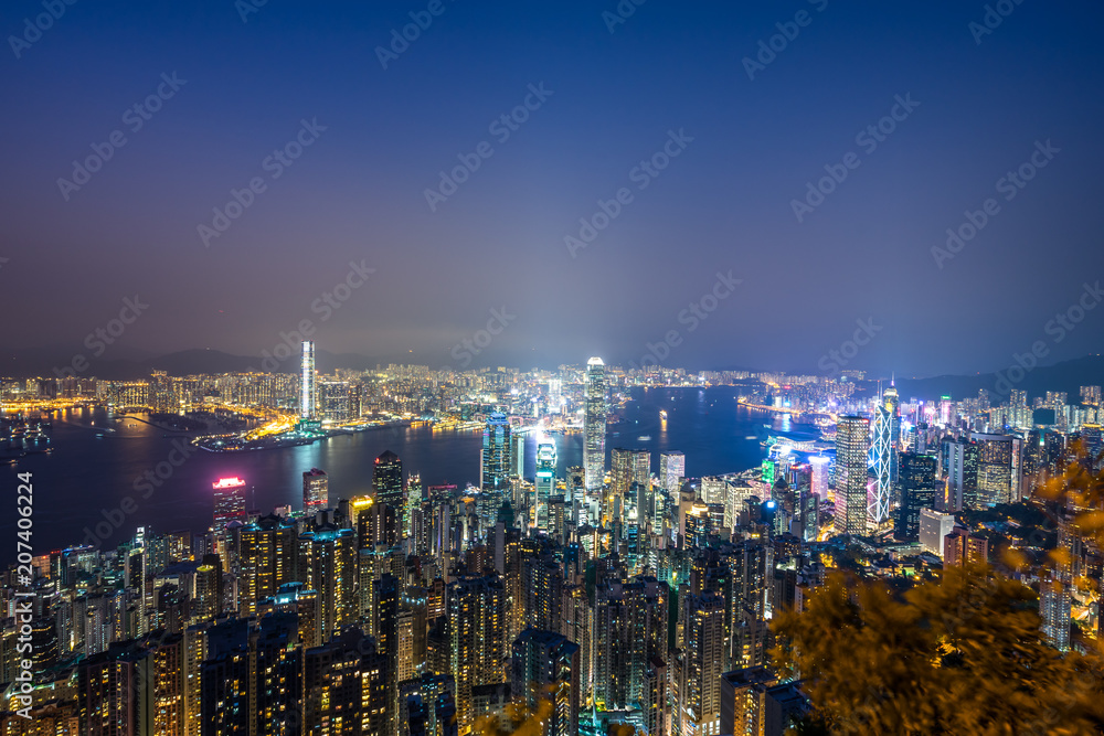 city skyline in hongkong china