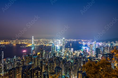 Photography city skyline in hongkong china