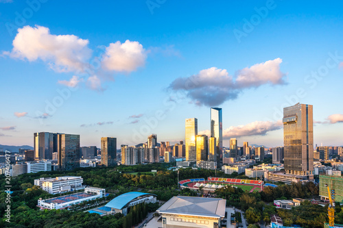 city skyline in hongkong china