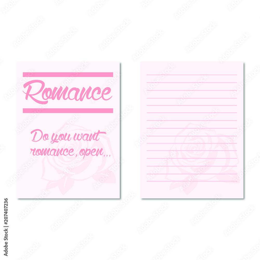 Pink romantic card for Valentine's day. Raster image