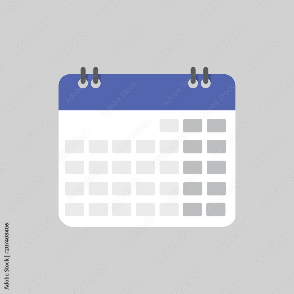Calendar isolated flat icon. Vector Calendar isolated flat icon. Vector